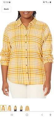 New XS Good Threads Brushed Flannel Cotton Long Sleeve Button Front Shirt NWT